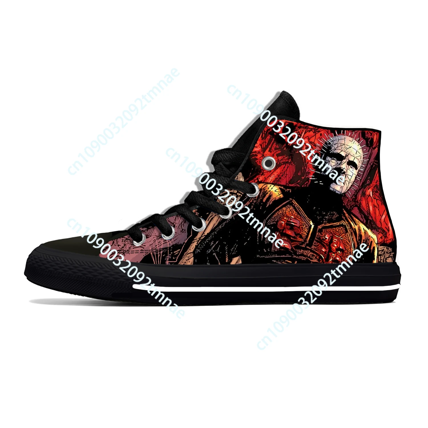 Hot Hellraiser Movie Pinhead Horror Scary Breathable Casual Shoes High Top Lightweight Men Women Sneakers Halloween Custom Shoes