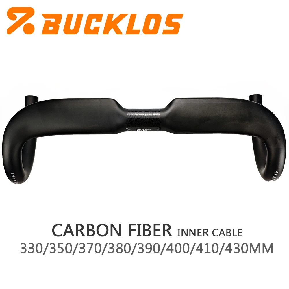 

BUCKLOS Full Carbon Road Bike Handlebar 350/380/400/410/430mm Bicycle Flying Handlebar Carbon Internal Cables Drop Bar
