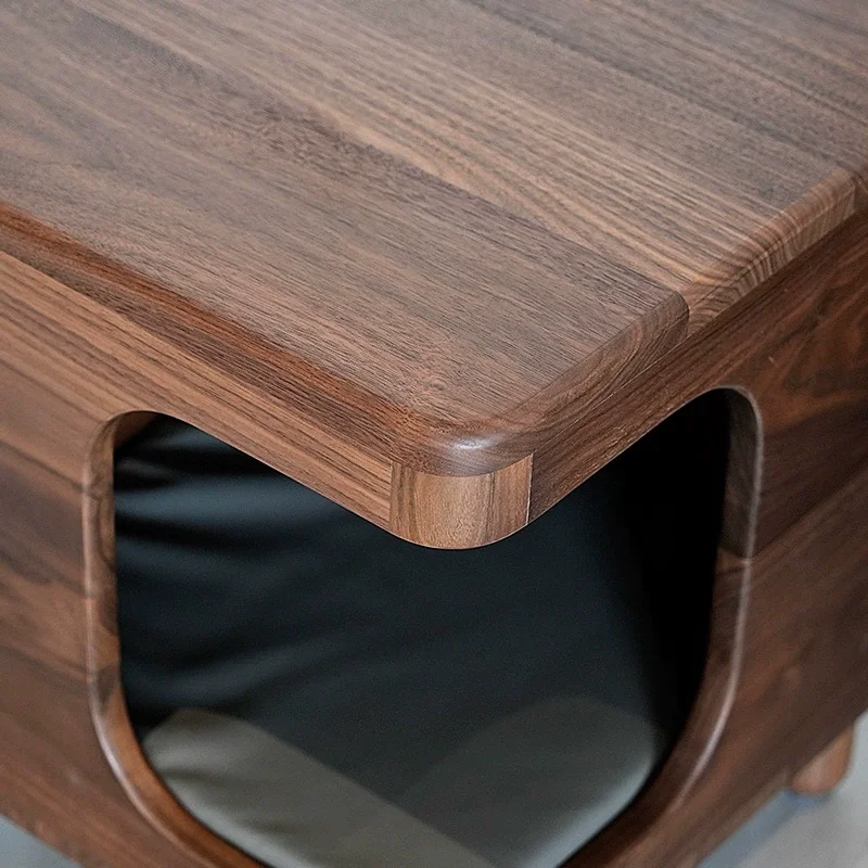 Second-Hand Solid Wood Cat Shared Square Stool Japanese-Style Small Apartment Cat and Dog Bed Wooden Bedside Table
