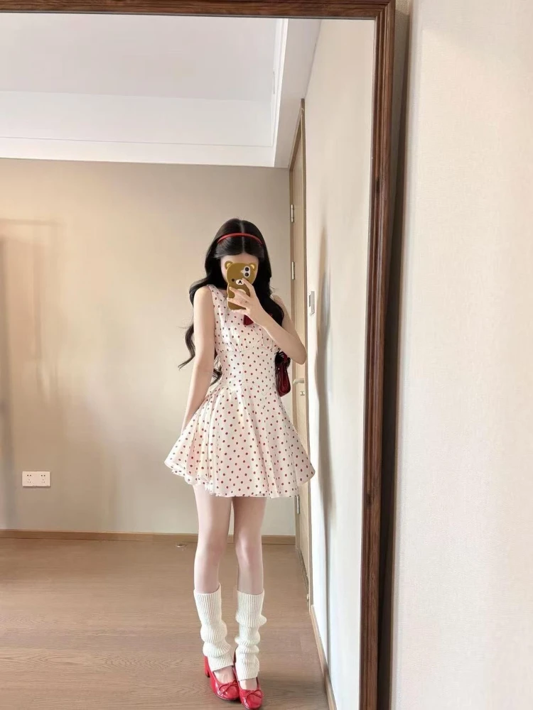 Sweet Bow Doll Collar One Piece Dress Women Spring Summer Elegant Party Short Dresses Korea Chic Designer Yellow Vest Dress 2025