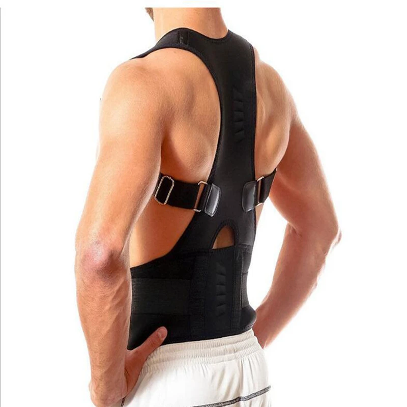 Posture Corrector Magnetic Therapy Clavicle Back Straightener Shoulder Support Brace Lumbar Belt Correction Adjustable Men Women