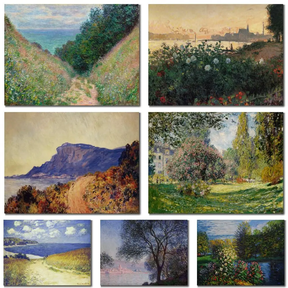 

Beatiful Landscape Painting by Claude Monet Hand Painted Canvas Art Modern Artwork Home Office Bathroom Decor High Quality Large