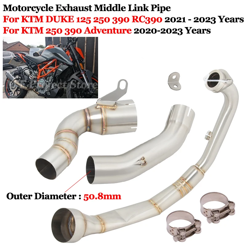 

Slip On For KTM DUKE 125 250 390 Adventure RC390 2020 - 2023 Motorcycle Exhaust System Modified Front Mid Link Pipe Muffler Moto