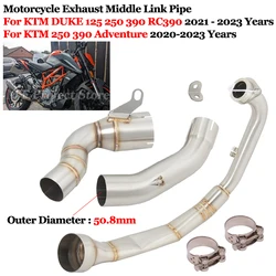 Slip On For KTM DUKE 125 250 390 Adventure RC390 2020 2021 2022 2023 Motorcycle Exhaust System  Front Mid Link Pipe Muffler Moto
