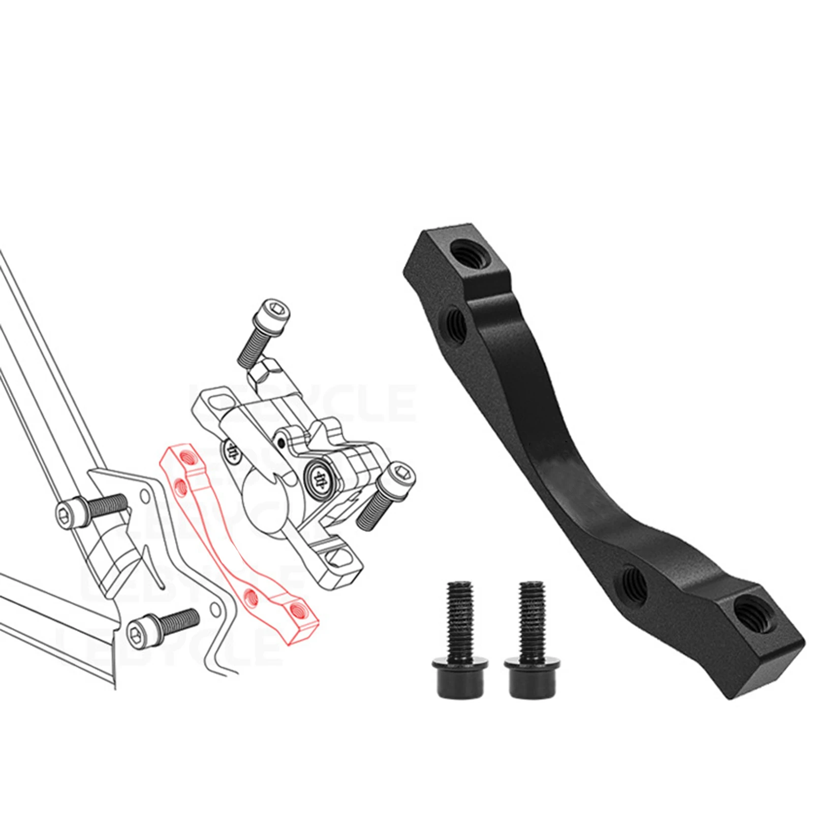 Brake Caliper Mount Adapter for Disc Brakes Front Rear Frame Fork Compatibility 140mm to 203mm Rotors Lightweight