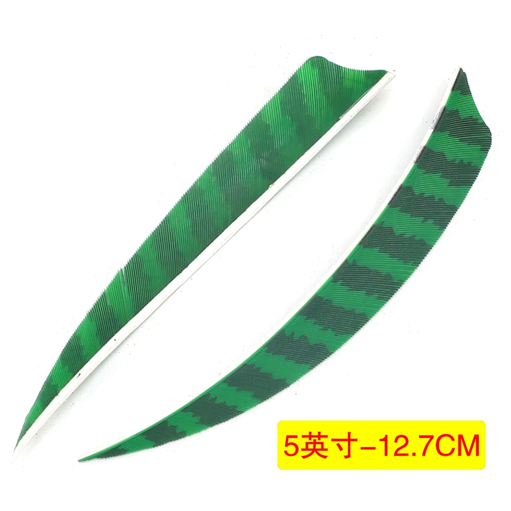 24Pcs 3 zoll 4 zoll 5 Zoll Schild Cut Pfeil Federn Gestreiften Echten Türkei Cut Feder Bogenschießen Zubehör Befiederung federn – Detail 26