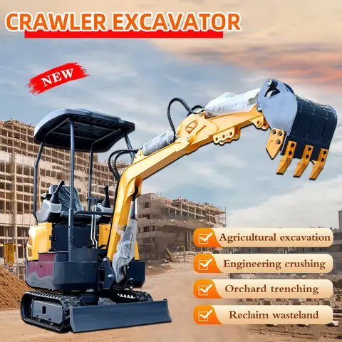 Dual-Speed Hydraulic Micro Digger 2T Mini Excavator High Power Small Excavator with Quick Hitch & Crusher Compatibility