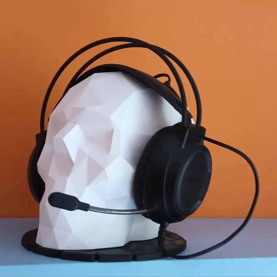 Creative Skull Shaped Headphone Stand 3D Printing Geometry Hanging Rack Accessories Storage Rack Desktop Decoration 6