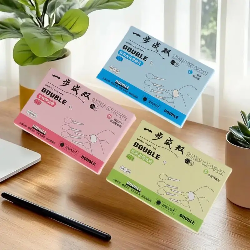 120 قطعة من ملصقات الجفن المزدوجة غير المرئية - ملصقات جفن شفافة مقاومة للماء تدوم طويلاً مع أداة #3