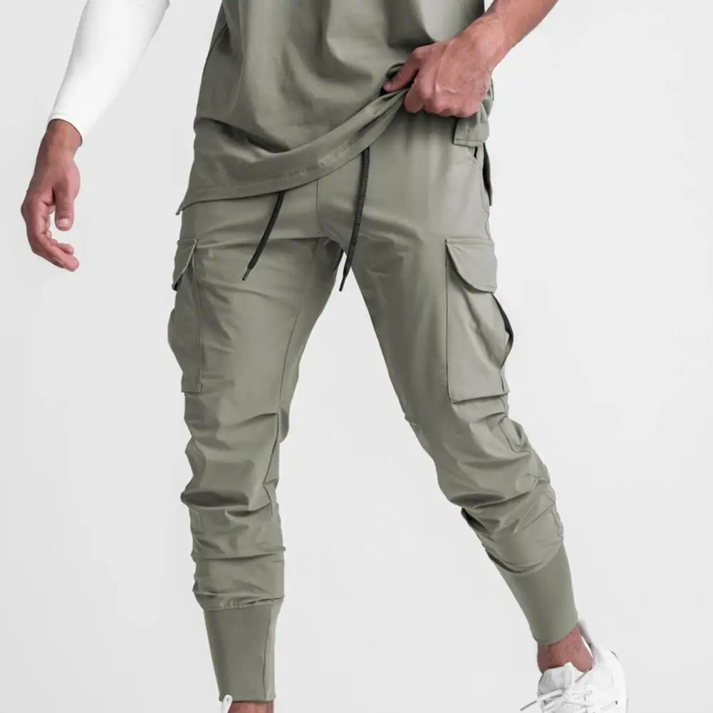 2024 New Men\'s Cargo Pants Summer Thin Loose Quick-Drying Elastic Leggings Running Training Sweatpants Casual Trend Trousers