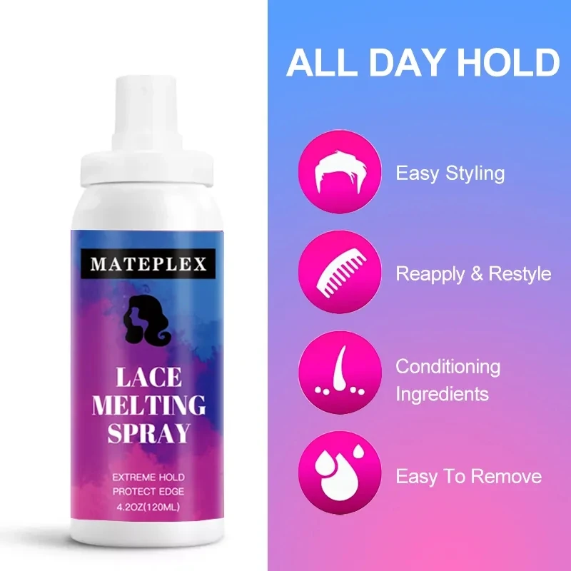 Melting Spray for Lace Wigs Temporary Holding Lace Tint Mousse Hair Deying Spray Light Brown HD Wig Cap Breathable Wig Accessory