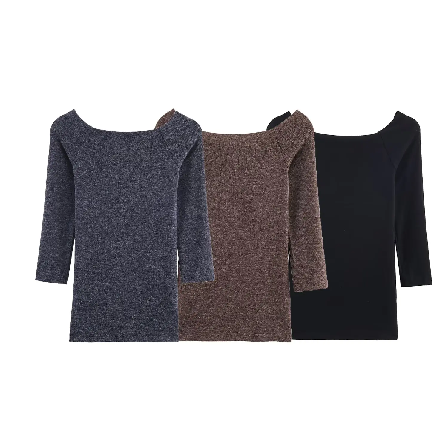 

2025 New Women's Clothing European and American Style Fashion Temperament Trendy Mid-Sleeve One-Shoulder T-Shirt