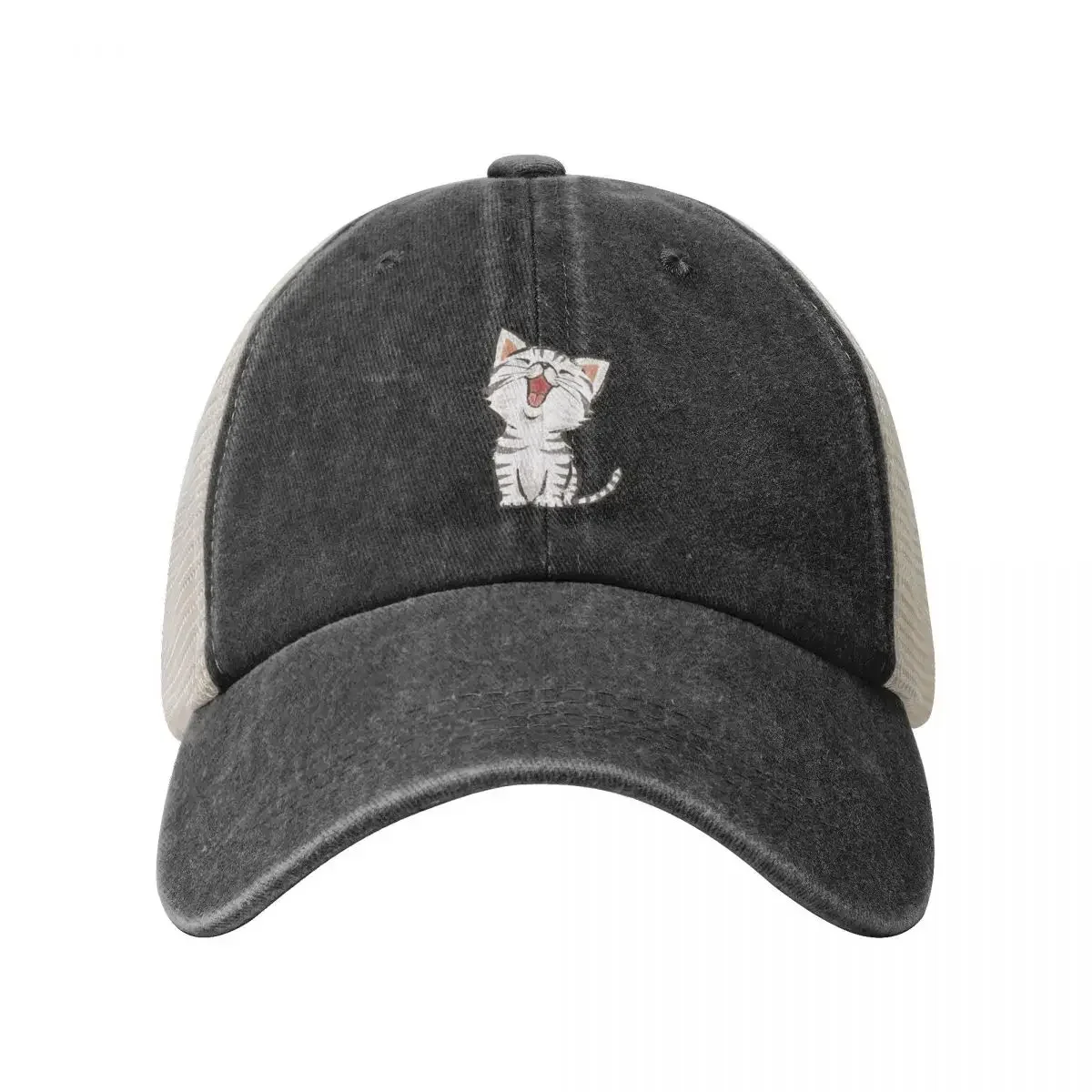 American Shorthair happy Cowboy Mesh Baseball Cap hiking hat Golf Hat Custom Cap Hat Beach Men Women's Sun Protection