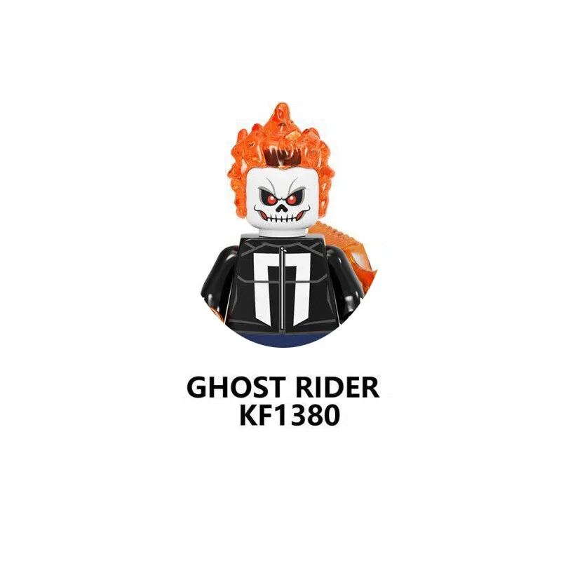 KF6120 Ghost Rider Building Blocks Cartoon Action Anime Figure Image Puzzle Assembly Toy Bricks Doll Model regalo di festa per bambini