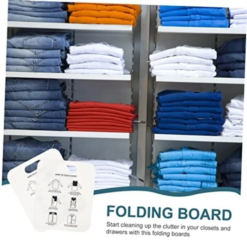 White Quick-Fold Clothes Board Plastic PP Cardboard Tshirt Folding Board Time Saving Space Saving Laundry Folder Home Use