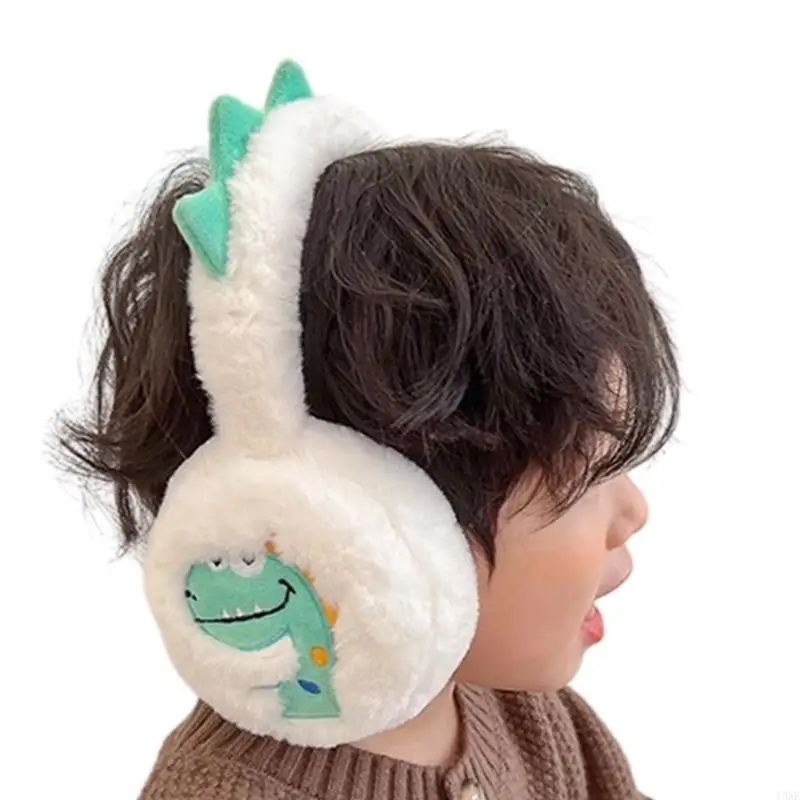 Y3NE – cache-oreilles en peluche pour filles garçons, couvre-oreilles dinosaure dessin animé, couvre-oreilles chauds