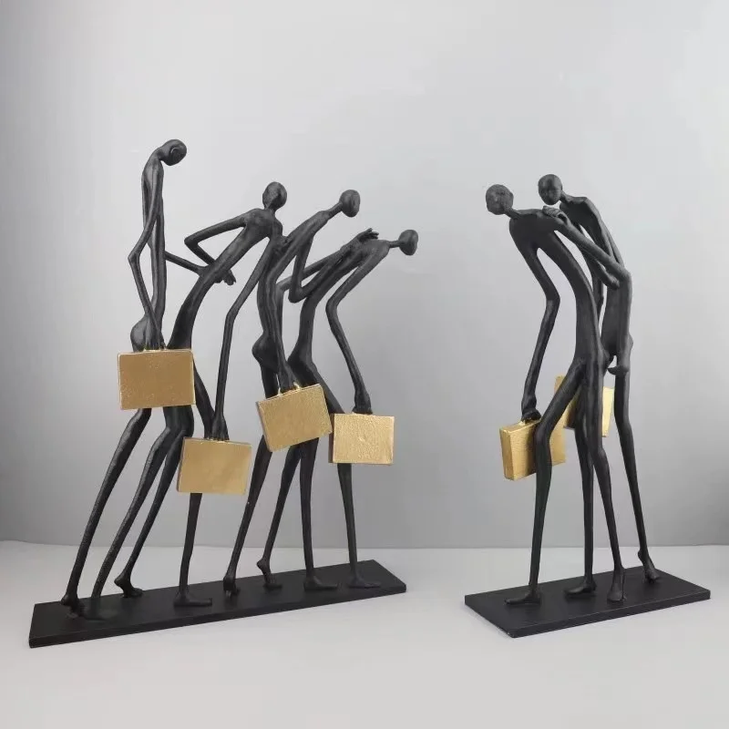 &c Modern Simple Alloy Metal Figure Ornaments Home Living Room Office Hotel Model Room Exhibition Hall Art Abstract Decorator