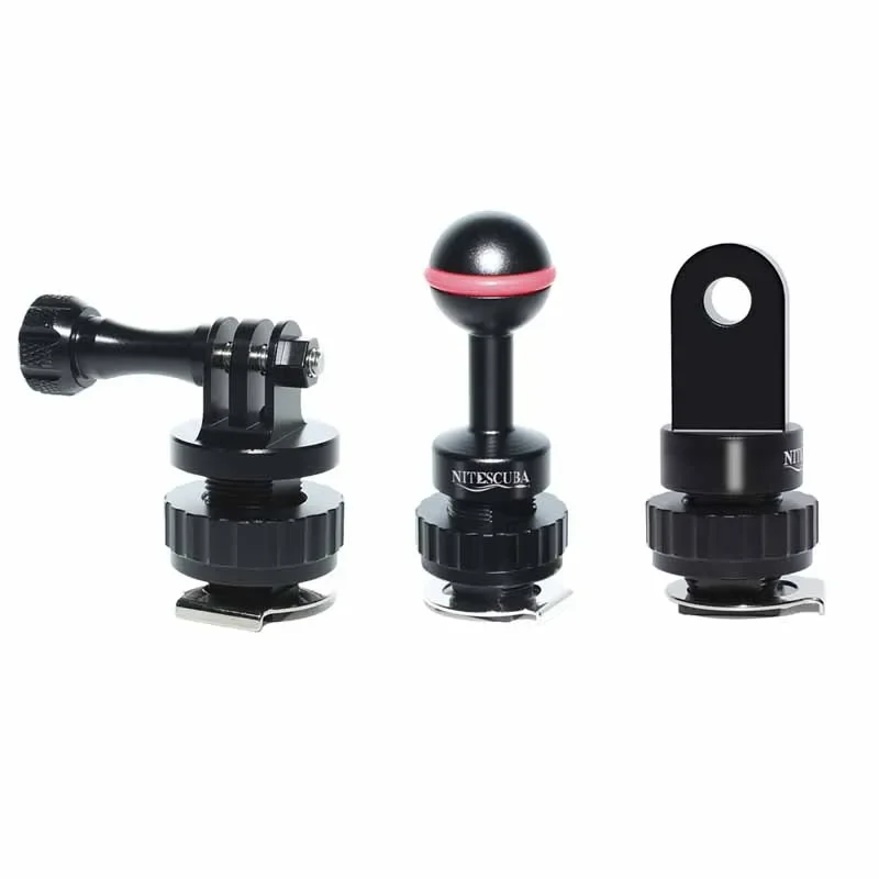 

Nitescuba Diving Shell Cold Hot Shoe Adapter Ball Adaptor Mount Base Connector Gopro Tg6 5 Camera Housing Underwater Photography