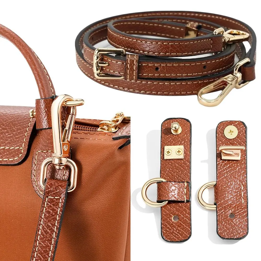 استبدال حزام الكتف من الجلد الطبيعي خالٍ من اللكمات، تعديل مشبك التحول DIY لـ Longchamp #3