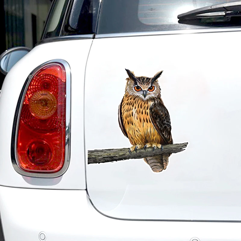 Owl Standing On A Branch Window Decoration Car Sticker Waterproof Vinyl Decal Car Accessories Decor