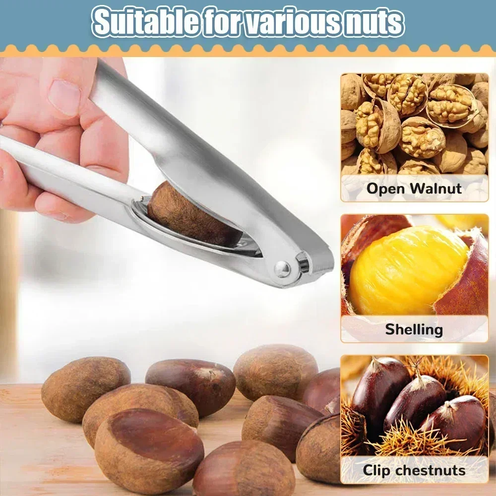 

Chestnut Clip Nutcracker Opener Nuts Peeler Shelling Walnut Cracker Sheller Stainless Steel/Plastic Kitchen Pliers Accessories