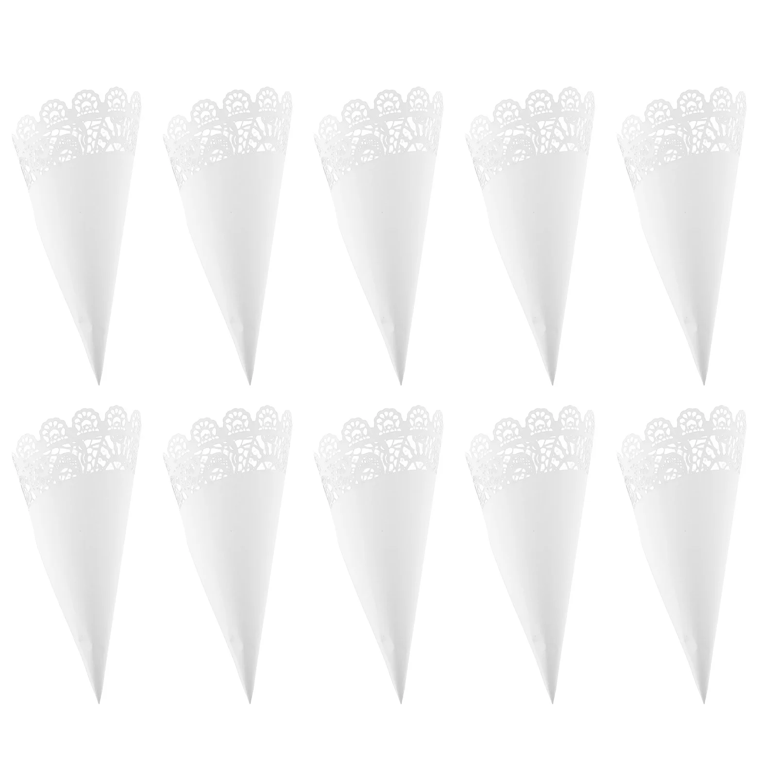 

50pcs Paper Wedding Party Supplies Hollow Lace Flower Wedding Paper Cups Cones Colorful Confetti Holder Elegant Design