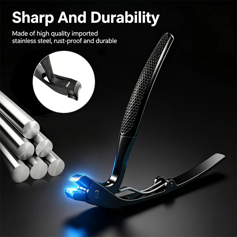 1Pcs Angled Head Toenail Clippers Professional Ingrown Toe Nail Clippers for Thick Nail Clippers with Catcher Pedicure Tools