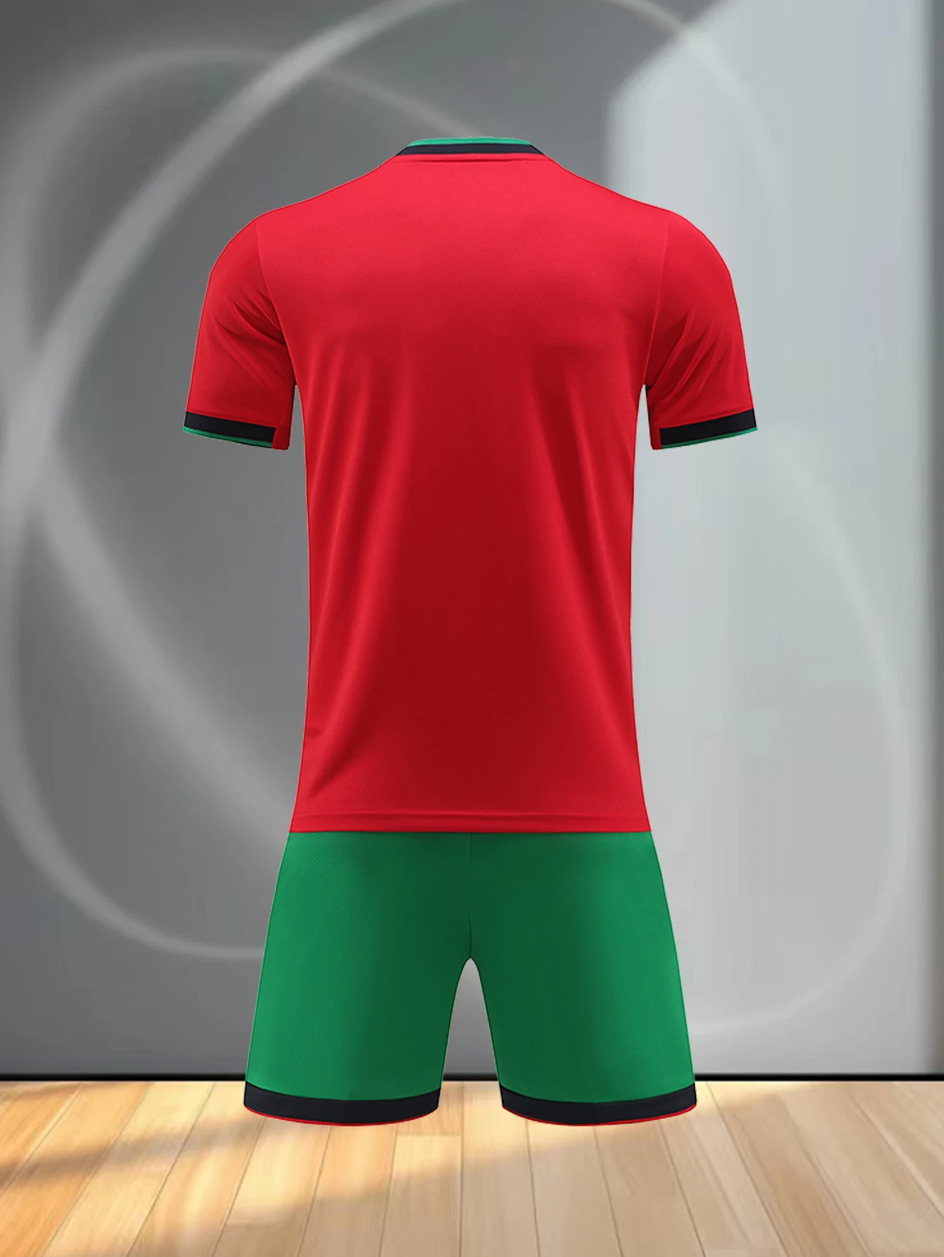 Men\'s Casual Sports Football Uniform round Neck Top with Fashionable Breathable Shorts Comfortable Football Suit Set