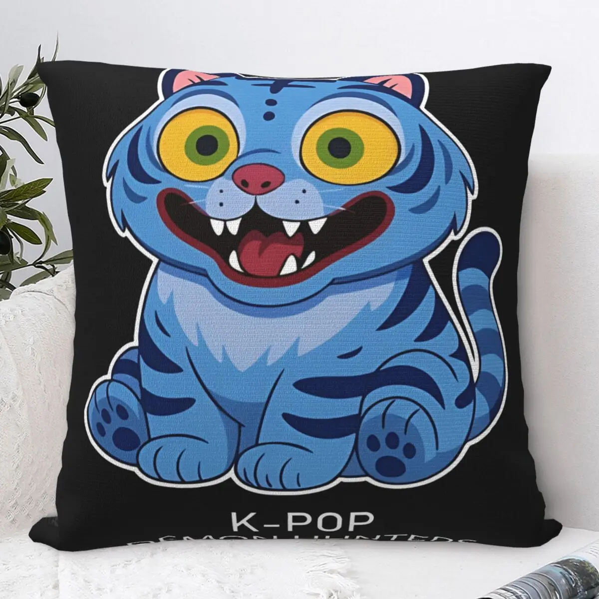 

Pillow Case KPop Demon Hunters Square Pillow Cover tiger Vintage Cushion Cover Graphic Pillowcases For Sofa Home Decoration