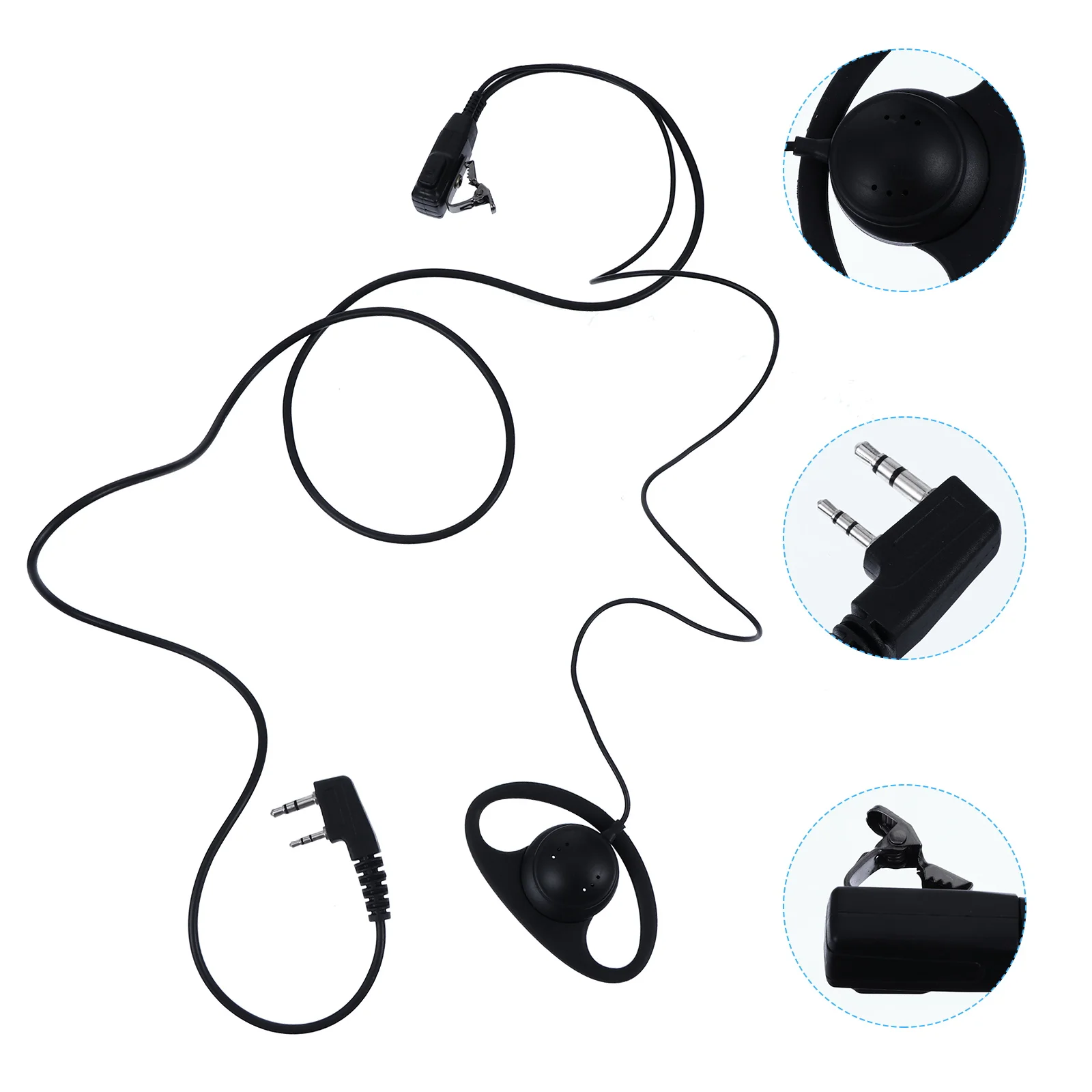 

Walkie Headset Wired Earpiece Interphone Headphone 2 Intercom Durable Safe Practical Security