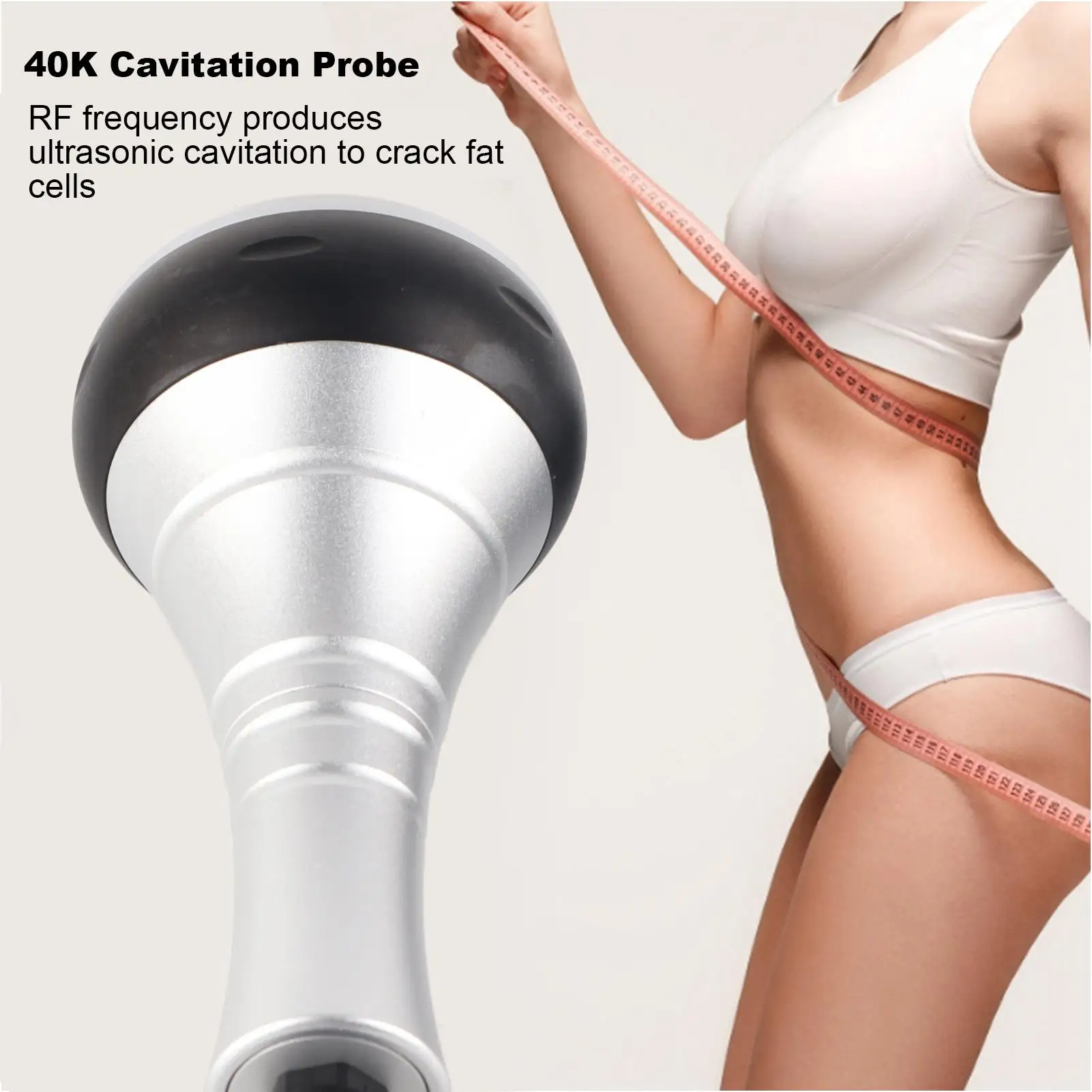 Vibrator Hair Removal & Cavitation Probe Slimming Machine for Body Shaping & RF Treatment