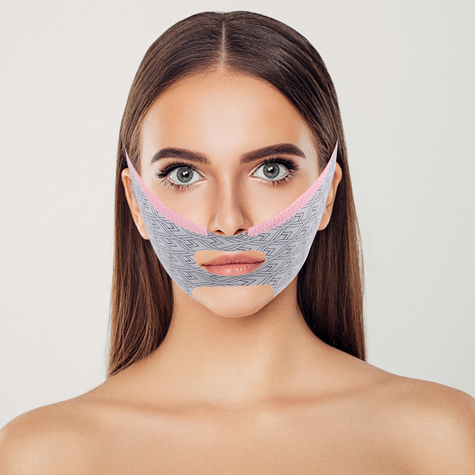

2 pcs Lifting Face Mask Double Chin Sleep Sculpting Masks Shaping Compact Lightweight Portable Beauty Tool Gray Non