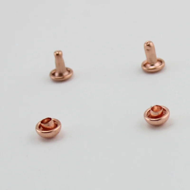 50-100pcs Rose gold rivet 6mm 8mm 10mm Head Feet Solid Rivets Fasteners High Quality Leather Crafts Bags shoe Mushroom nails