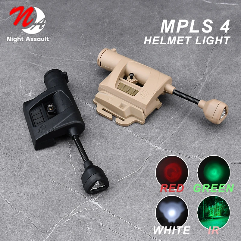 

Tactical Fast Mich Helmet Light MPLS 2.0 CHARGE 4 Modes Red Green White IR MOLLE Helmet Lamp Hunting Signal LED Flashlight