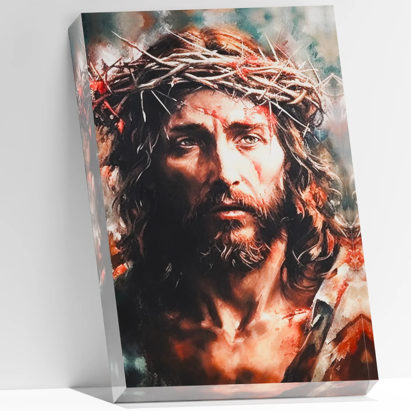 

Portrait of Jesus Christian, Religious Home Desk Decor,Spiritual Faith Table Shelf Decoration for Christmas, Easter,Baptism Gift
