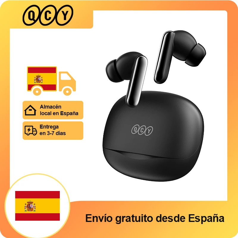 QCY Melobuds N50 Auriculares inalámbricos ANC, 6 micrófonos, llamadas con IA, Bluetooth 5.4, conexión dual, modo transparente
