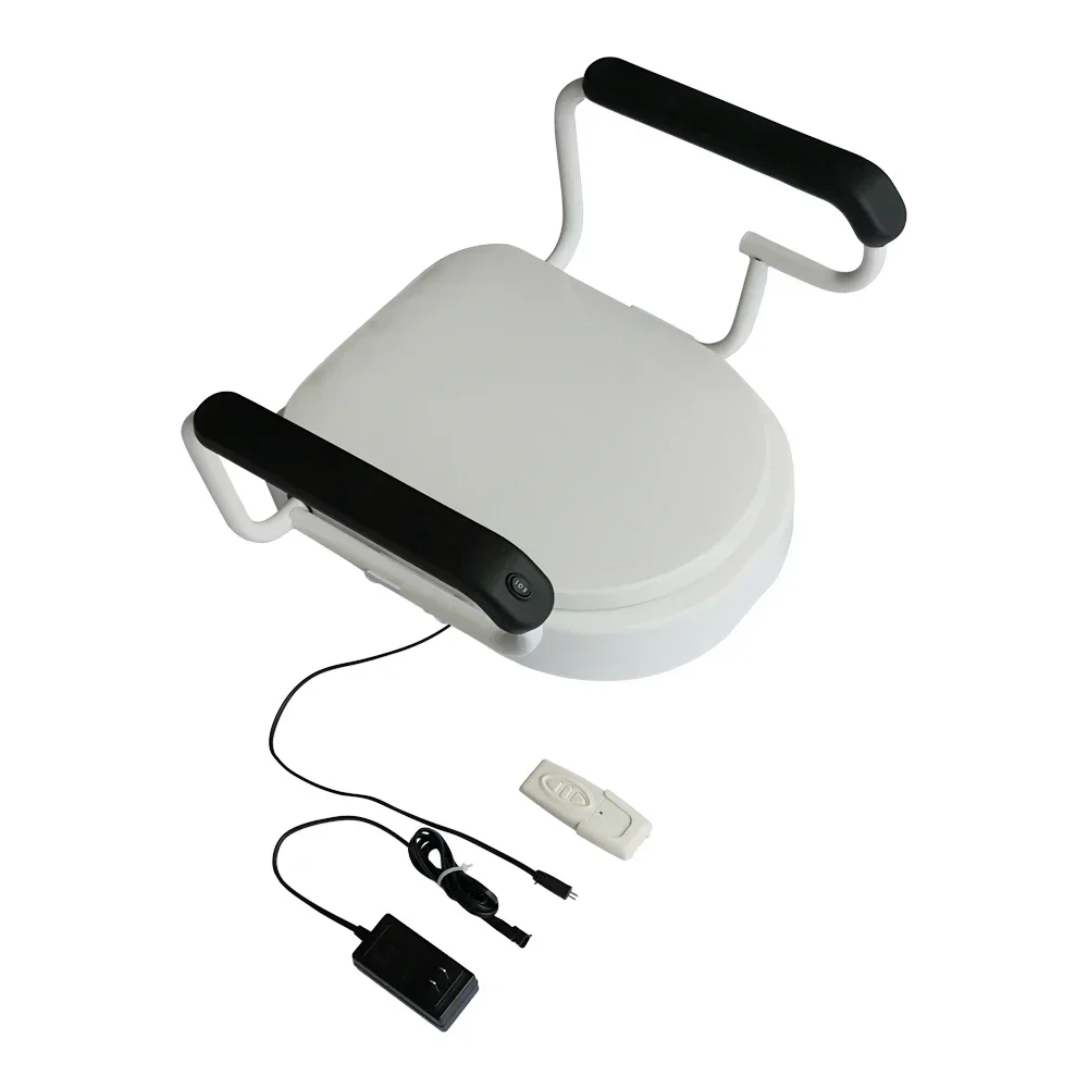 2020 new design D shape electric freestanding toilet seat handrail helper lift with motor for elderly handicap disabled person