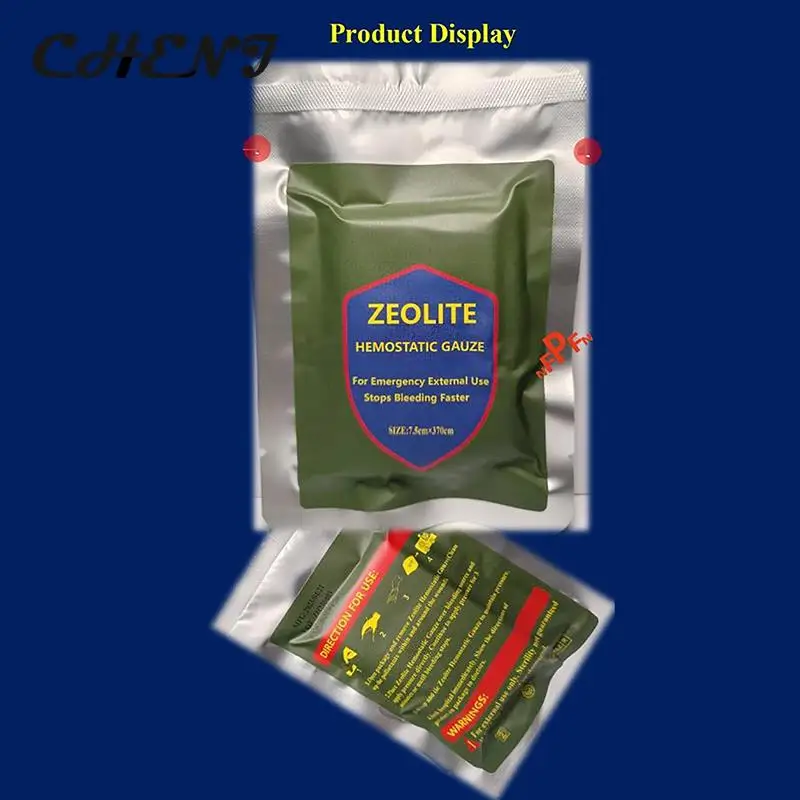 1Bag Hemostatic Kaolin Gauze Combat Emergency Trauma Z-Fold Soluble For Ifak Tactical Military First Aid Kit Medical Wound