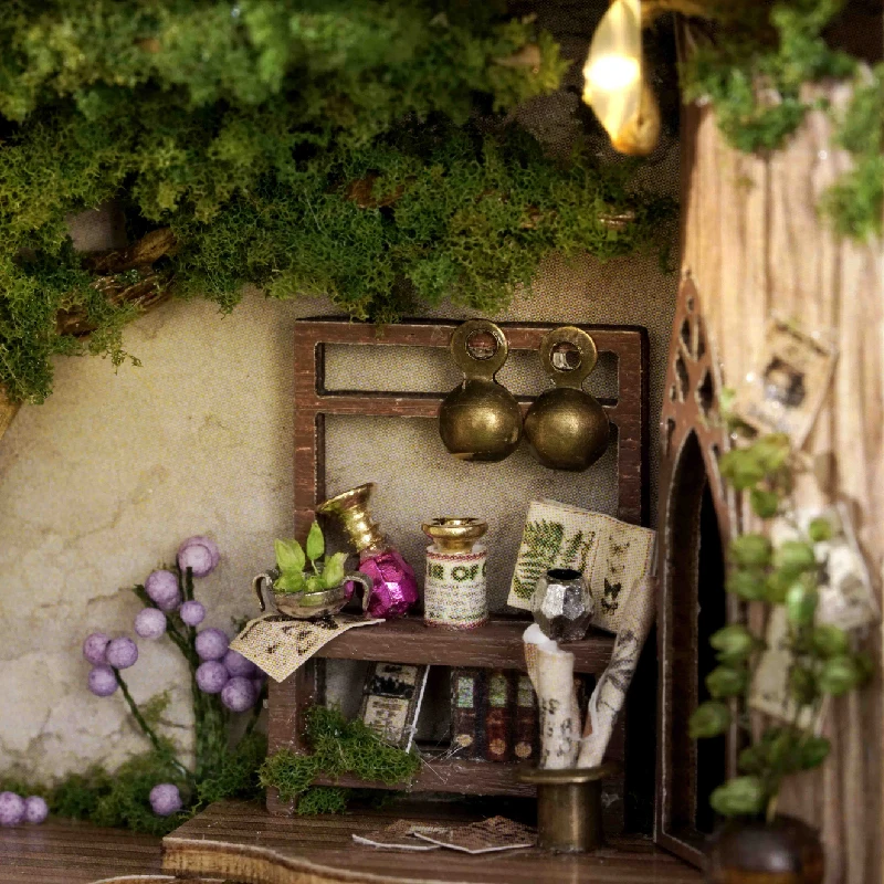 بيت كتب المكعب السحري الصغير DIY - مجموعة ألغاز ثلاثية الأبعاد غير القطع من FOREST WONDERLA مع تصميم صفحة قابلة للطي، هدية عيد الميلاد وزاوية كتاب مزخرفة #6