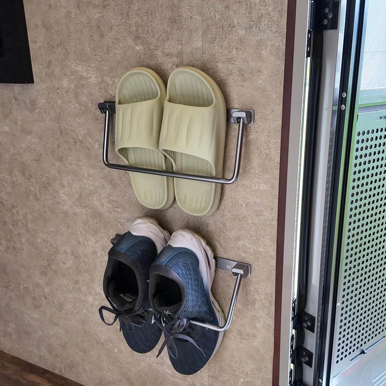 

Настенная складная полка для обуви из алюминиевого сплава для автодомов, органайзер для хранения обуви, 13.1*6*12.2 дюйма - 4 шт.