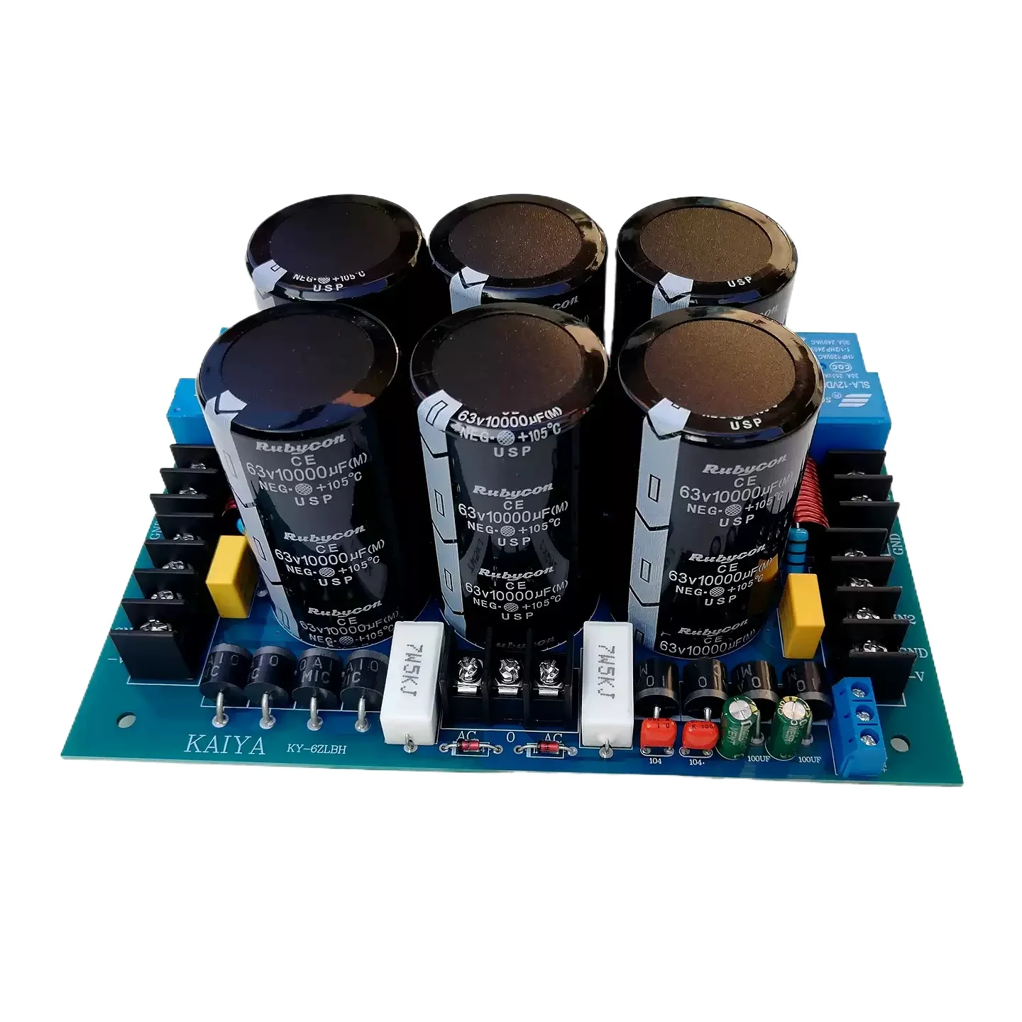 63V80A high-speed tube rectifier filter power supply, audio power amplifier, speaker protection belt 12V output integrated board