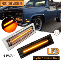 Smoked Dynamic LED Side Marker Light Amber Turn Signal Blinker Lamp For 1981-1991 Chevrolet C10 C20 C30 GMC
