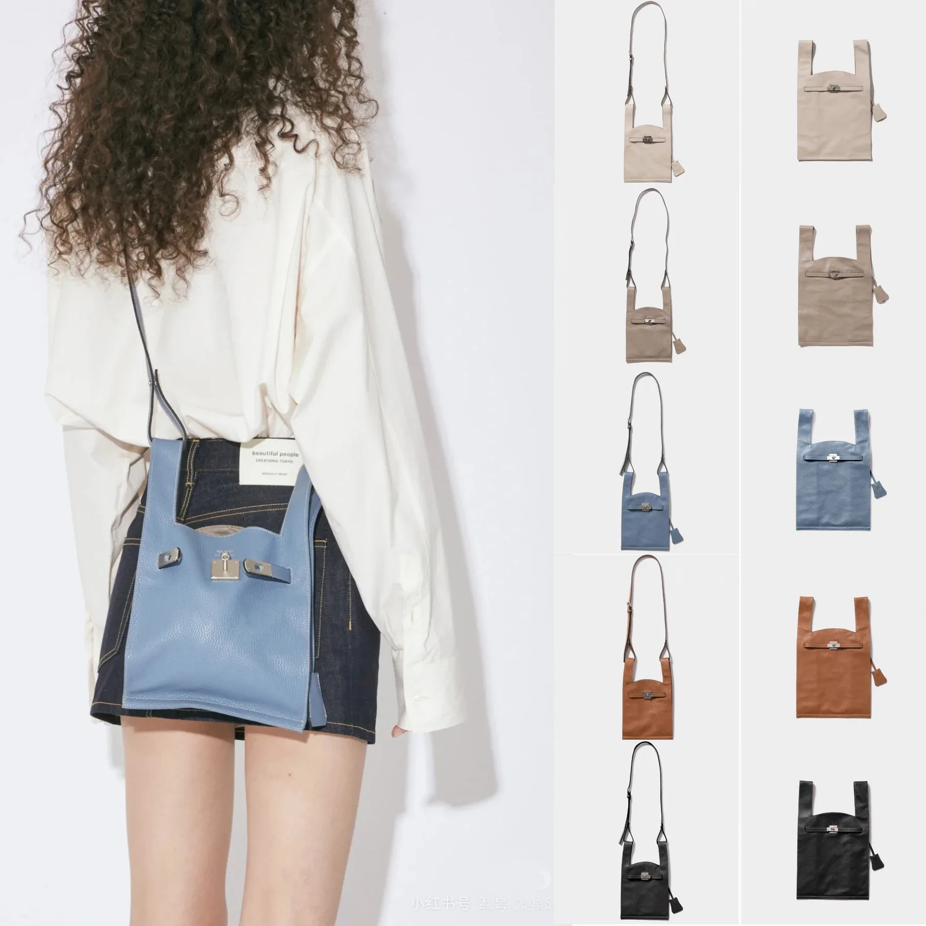 

Genuine Leather Japanese Designer Beautiful Luxury High Quality Brand Women's Soft Cow Leather Handbag Tote Square Vintage Bags