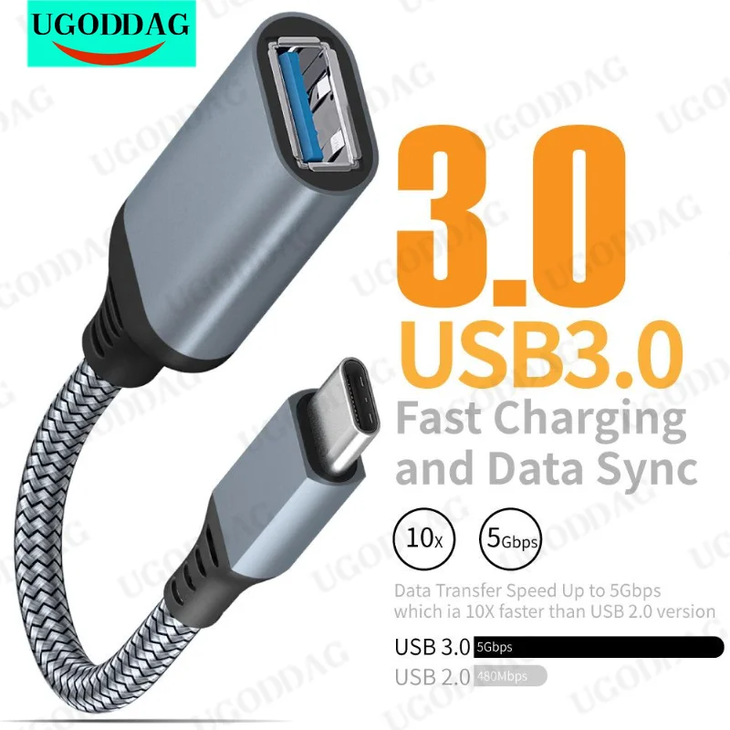 OTG Data Cable Type C To  USB 3.0 Adapter  A Male to Female Extension Cable Mobile Phone Tablet PC Car Extension Adapter Cable