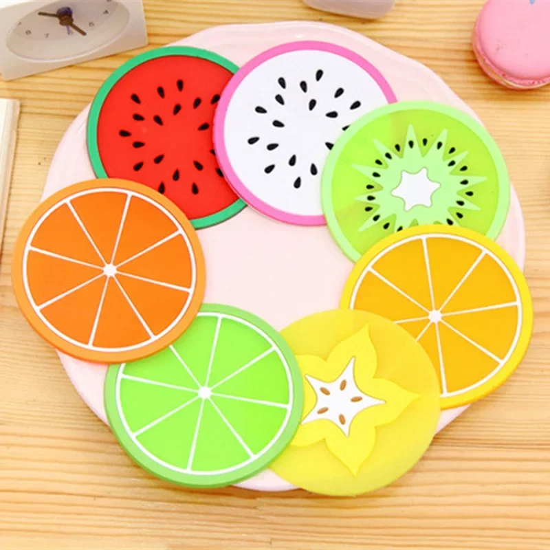 Coaster Fruit Shape Silicone Cup Pad Slip Insulation Pad Cup Mat Pad Hot Drink Holder