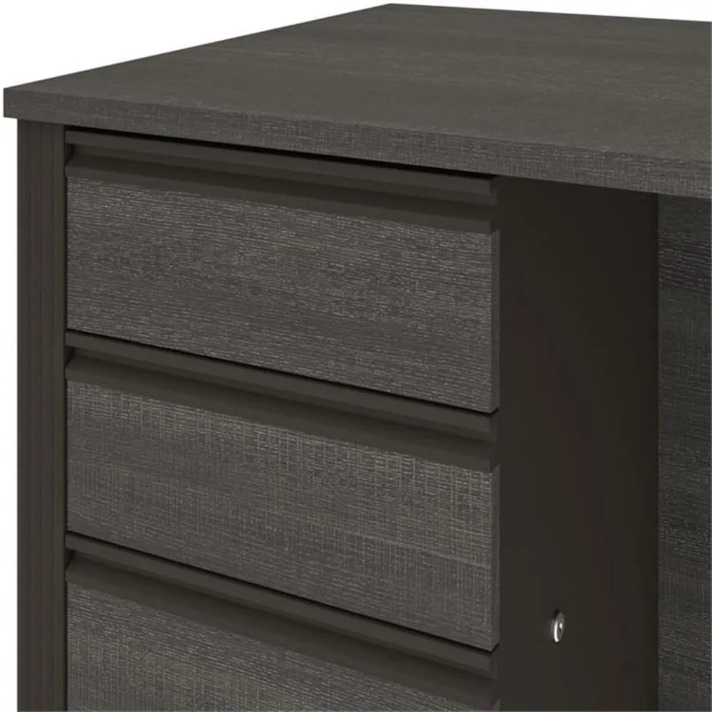 3-Drawer Expandable File Cabinet in Bark Gray and Slate Finish for Additional Storage