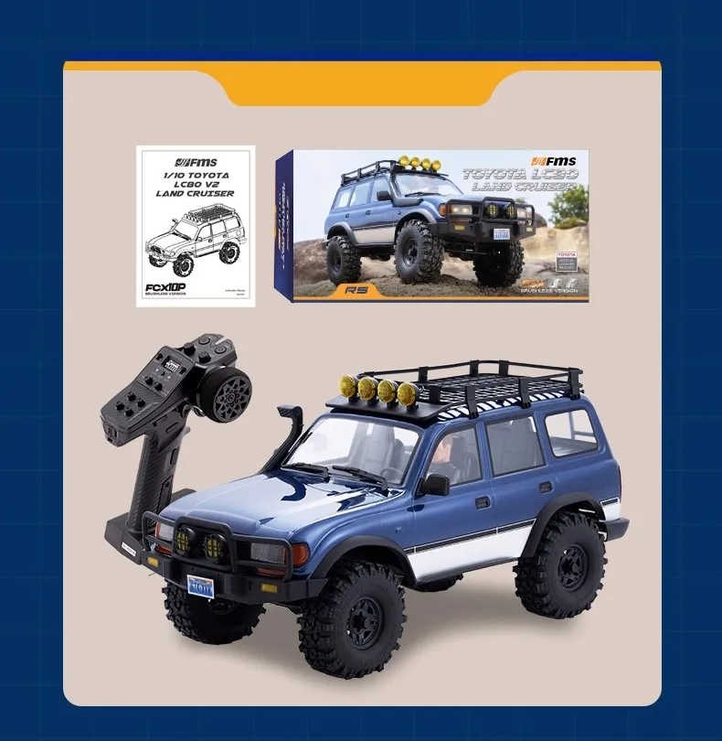 

FMS FCX10P Toyota Land Cruiser LC80 pro V2 масштаб 1/10, электрический внедорожный альпинистский автомобиль, имитационная модель