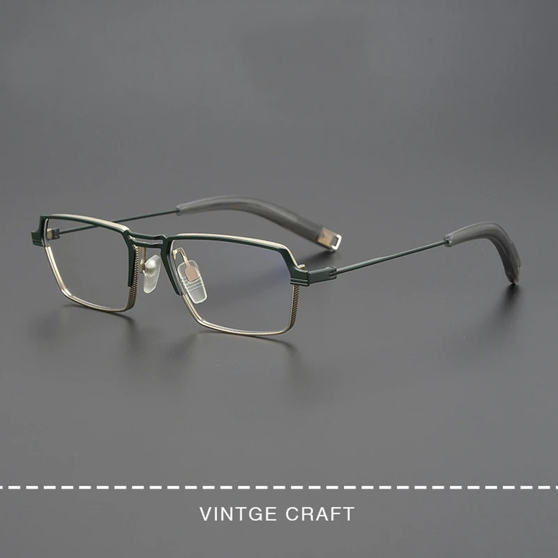 Japanese Designer Retro Personality Glasses Frame Men Vintage Square Pure Titanium Light Eyeglasses Small Myopia Reading Eyewear