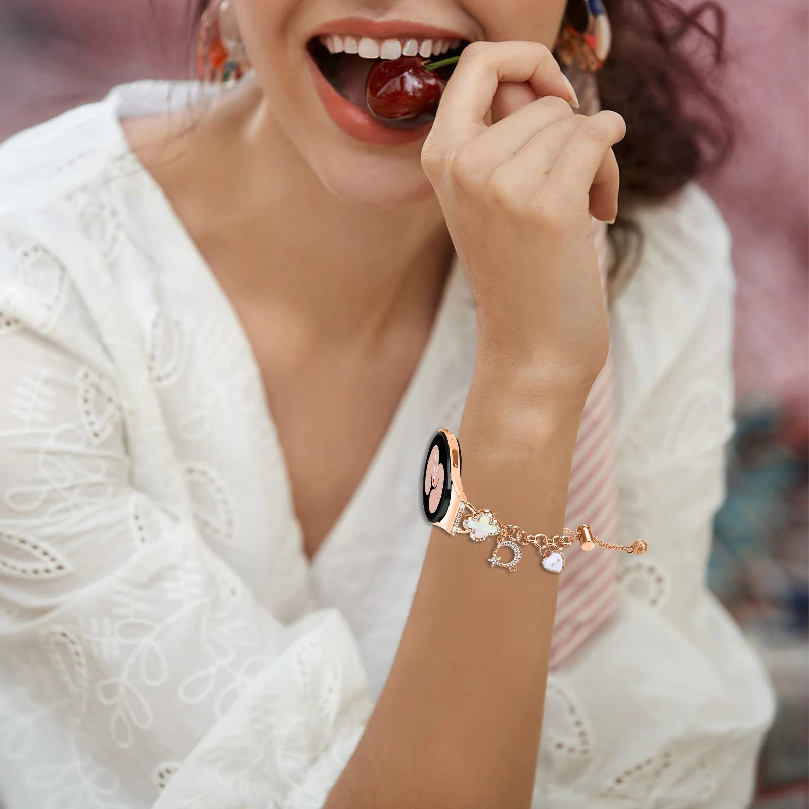 Cinturino con diamanti ad innesto rapido senza spazi vuoti per Samsung Galaxy Watch7 40 44MM FE/6/Classic 43mm 47mm cinturino per orologio 5Pro 45mm braccialetto in metallo