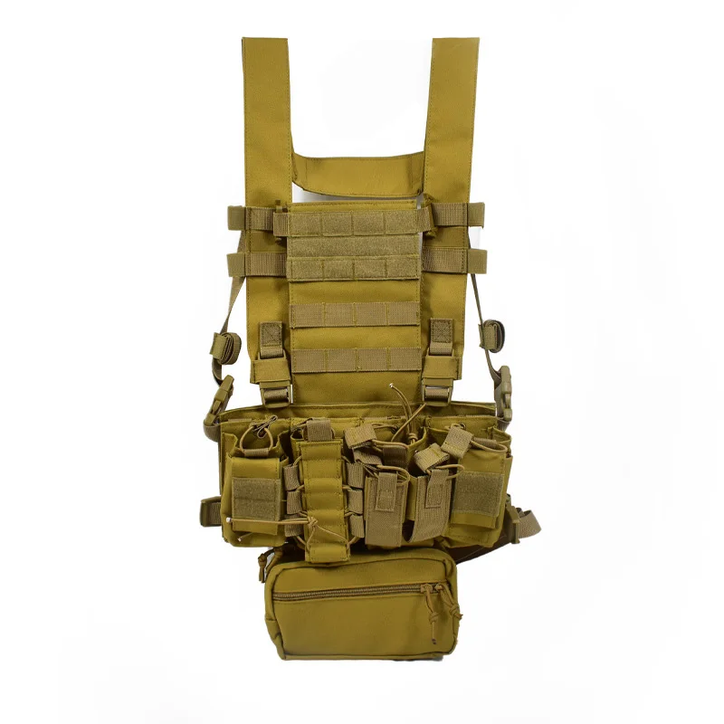 Tactical Vest Crossfit Chest Rig Bag Radio Harness Mag Pouch Holster Military Vest D3 With Functional Two Way Radio Waist Pouch